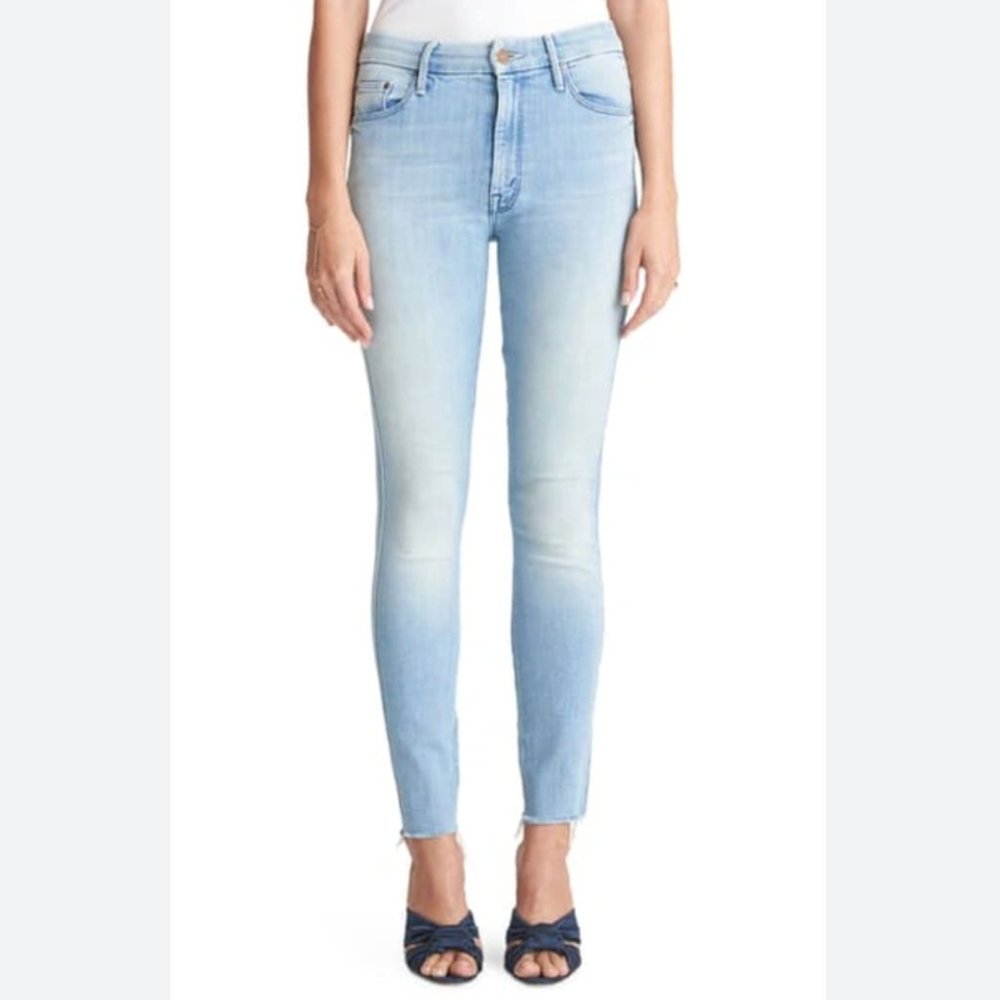 High Waisted Double Looker Ankle Fray Jeans by MOTHER
